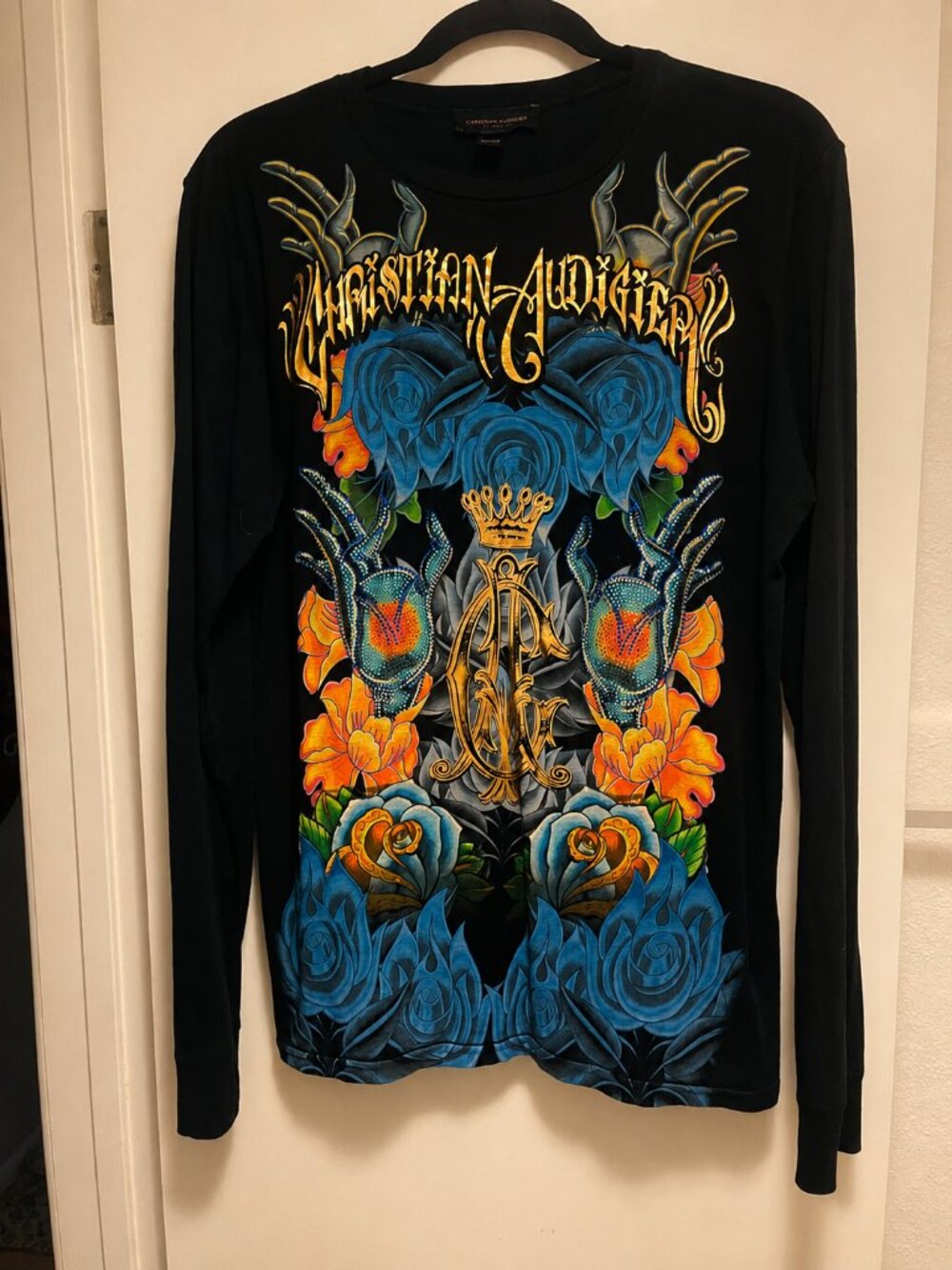 Christian Audigier Silk Screened Bling T-Shirt